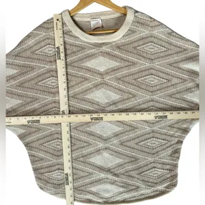 Kerisma Women’s Oversized‎ Wool Blend Boho Ribbed Knit Beige Brown Sweater M/L thumbnail 3