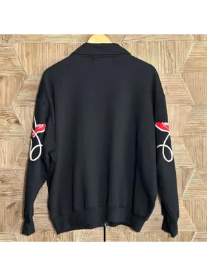 Vintage Spree Sport Black Zip Up Hoodie Size L Sneakers Laces Sweatshirt 90s thumbnail 4