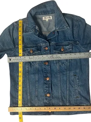 MADEWELL The Jean Jacket Pinter Wash Denim Trucker Jacket Size Medium thumbnail 10