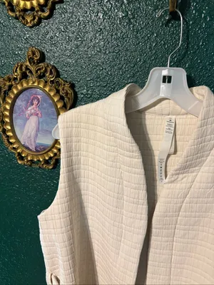 Lululemon Vest Women's 10 White Ivory Serene Travels Belt Textured Oversized Fit thumbnail 2