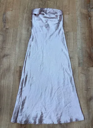 SheIn Rose Gold Strapless Maxi Dress thumbnail 2