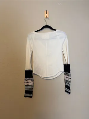 FREE‎ PEOPLE We The Free All In Cuff Thermal Long Sleeve Top Size Medium thumbnail 6