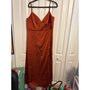 AZAZIE‎ Sukia Paprika Mermaid Satin Bridesmaid Dress Satin Rust Formal Gown 16 thumbnail 3