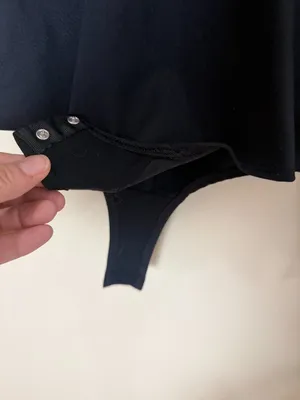 Spanx Knit Long Sleeve V Neck Black Bodysuit Size Small thumbnail 5