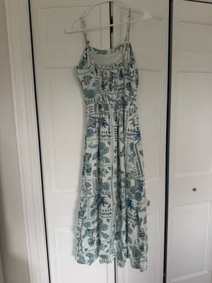 Japna Long Maxi Dress Seashell Nautical Blue size Small A Line thumbnail 2