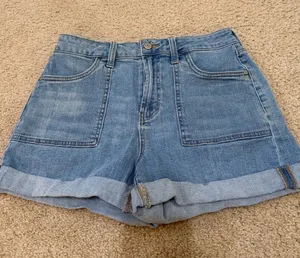Altar'd State Denim Shorts Size 26 High Rise Cuffed Light Wash Summer thumbnail 1