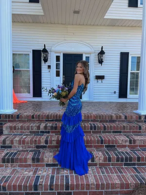 Blue Ashley Lauren Prom dress thumbnail 4