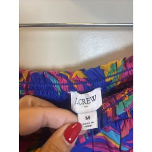 NWT J. Crew Tropical Floral Smocked Tiered Mini‎ Skirt Crochet Trim Boho Medium thumbnail 2