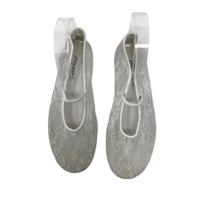 Jeffrey Campbell Swan-Lake Lace Mary Jane Ballet Flats White Bridal Size 7.5 thumbnail 2