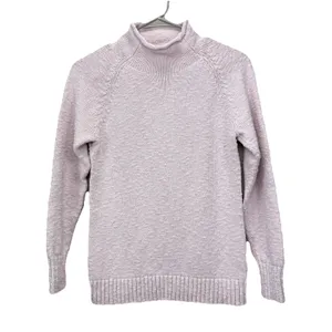 LL Bean pale‎ Pink Cotton Ragg Funnelneck Pullover Sweater Size XS thumbnail 4