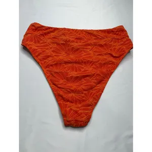 CUPSHE Women Orange Floral Textured High Waisted Bikini Set DAA12C2L007KK Size M thumbnail 6