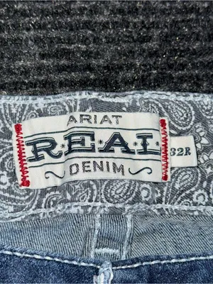 Ariat 32 R REAL Mid Rise Stretch Entwined Boot Cut Blue Jeans in Marine 10017510 thumbnail 7