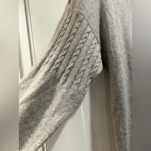 Gray Knit Sweater Dress with Pocket 100%Cashmere Size‎ M thumbnail 6