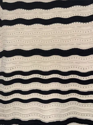 Striped V‑Neck Knit Mini Dress in Cream and Black thumbnail 11
