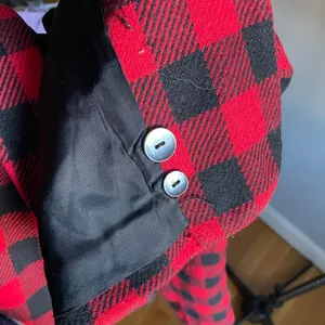Vintage GAP Christmas Holiday Wool Blend Plaid Buffalo Check Red Black Blazer L‎ thumbnail 8