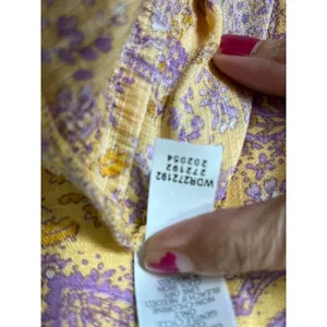 J.Jill Tiered Paisley Midi Dress Yellow Lavender‎ Boho Prairie Cottagecore MP thumbnail 8