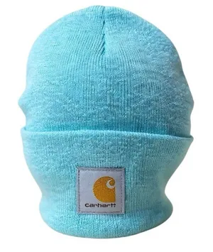 Carhartt Womens BlueLogo Cuffed Winter Snow Bonnet Beanie Cap Hat One Size thumbnail 1