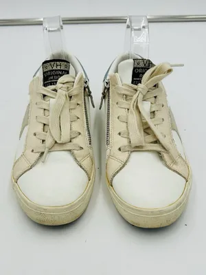 VINTAGE HAVANA Women’s Lulu Fashion Sneakers White Blush Gold Sz 5 Side Zip thumbnail 2