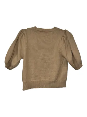 ABLE Marlee Horse Embroidered Puff Sleeve Sweater Beige Approx S NWOT thumbnail 4