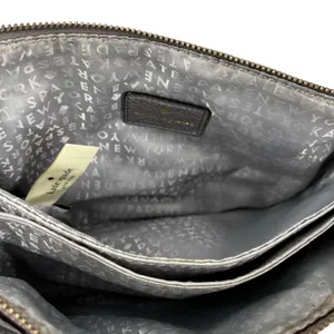 Kate Spade Leila Triple Gusset Gray Leather Crossbody Purse thumbnail 8