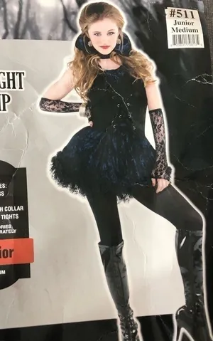 Vampire Lace velvet Mini Dress Blue Black whimsigoth punk goth witch Alt cosplay thumbnail 1