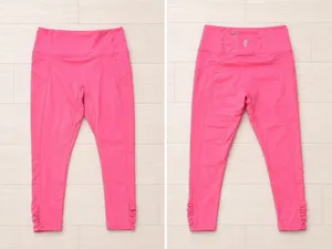 FP Movement Women's No Limits High-Rise Ruched 3/4 Legging Yoga Pink M thumbnail 2