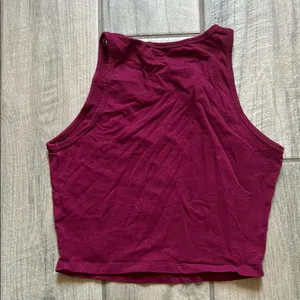 Active Basic Red Asymmetrical Crop Tank Top thumbnail 3