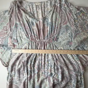 World Market Paisley Rayon‎ Kaftan Maxi Dress Size S/M Kimono Sleeve Boho Soft thumbnail 11