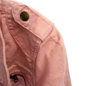 Sanctuary Motto Coral Pink Denim Jacket Size L thumbnail 11