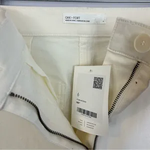 NWT Oak + Fort Ivory/Cream High Rise Straight Leg Denim Classic Jeans Size 6 thumbnail 5
