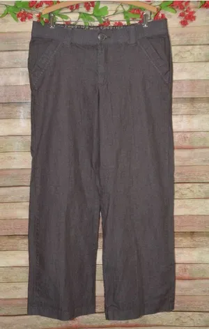 Lee No Gap Waistband Pants Womens 16 M Brown Straight Leg Stretch Cotton Trouser thumbnail 1