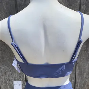 New Cupshe V-neck Twist Bra & Spliced High Waist Bikini Size Medium Beach Vacay thumbnail 11