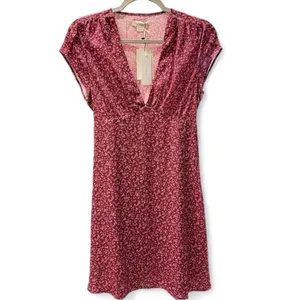 Outerknown Spring Dress Size XS Purple Cottage NWT Sustainable Summer Floral thumbnail 2