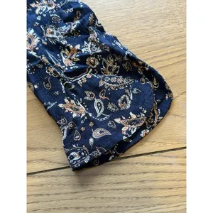 Market &‎ Spruce Women’s S Navy Blue Paisley Embroidered 3/4 Sleeve Lined Tunic thumbnail 8