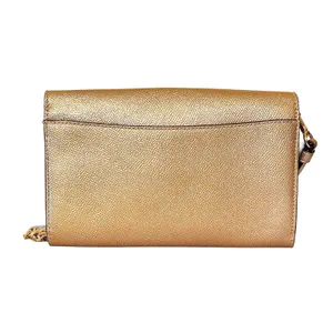 Coach Rose Gold Leather Gold Turnlock Chain Crossbody Convertible Bag #F22828 thumbnail 3