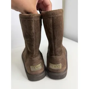 UGG Australia Roslynn 1889 Brown Leather Sheepskin Size 6 Zip Closure Y2K Cozy thumbnail 4