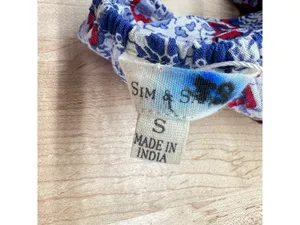 Sim & Sam Printed Summer Maxi Dress Blue Size Small NWT Boho Resortwear thumbnail 9