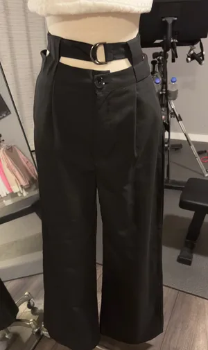 Boutique Black belted dress pants thumbnail 1