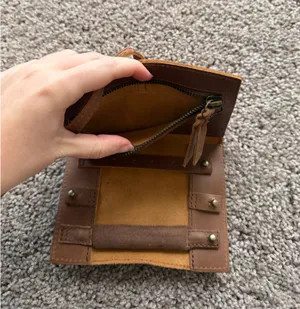 Leather Jewelry Roll Whiskey Able thumbnail 6