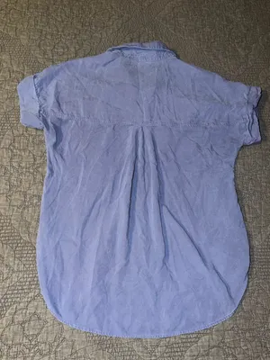 cloth & stone/Anthropologie Short-Sleeve Button-Down-Blue Women’s Size-S thumbnail 4