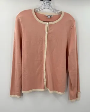 Pendleton‎ Women's Pink Blush Silk Blend Cardigan Sweater Size Medium thumbnail 1