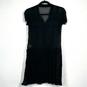 S Dress Babydoll Lace Sheer Minidress, 90s Grunge Slip Whimsy Goth Dark Regency thumbnail 6