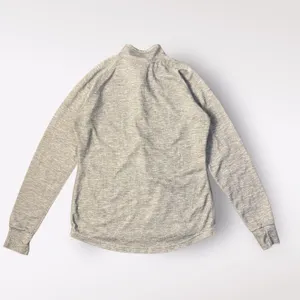 L.L. Bean Vintage Gray Womens Quarter Zip Pull Over Long Sleeve‎ Top Size S thumbnail 3