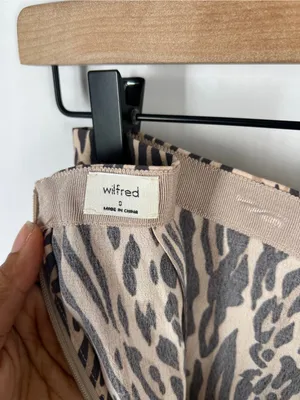 Aritzia Wilfred Cherie Midi Skirt Brown Black Animal Print Size 0 thumbnail 9