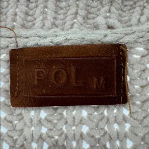 POL Beige Knit Women's Cardigan knit oversized open front M neutral casual thumbnail 5