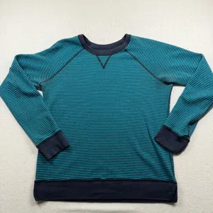 Lululemon Reversible Crewneck Sweatshirt Women’s Large Blue Striped Pullover thumbnail 3