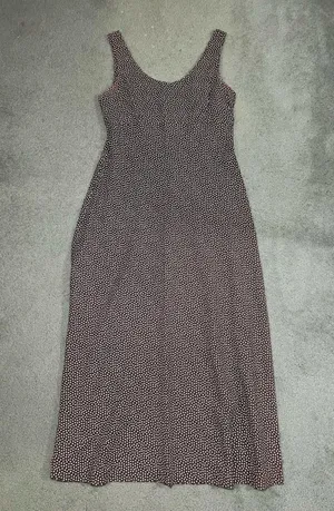 Vintage 90s Made in the USA Alyn Paige Maxi Polka Dot Dress thumbnail 1