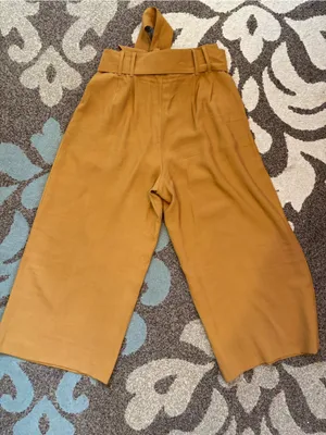 Zara Wide-Leg Paperbag Culotte Pants - Caramel Brown thumbnail 2
