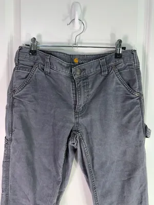 Carhartt Original Fit Gray Canvas Work Pants Carpenter Utility Size 4 Regular thumbnail 3