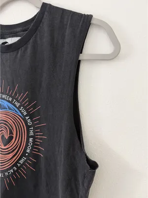 NWT Zyia active graphic mineral wash affirmation vintage muscle tank size medium thumbnail 7